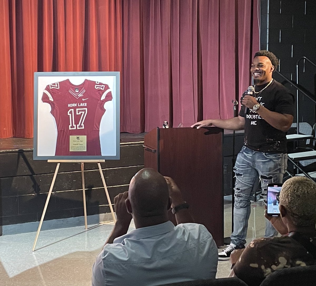 Nakobe Dean is a 2019 graduate of HLHS. He is now a member of the Philadelphia <a href="/Eagles/">Philadelphia Eagles</a>. His jersey was retired today and will hang in the halls for years to come to inspire future generations of eagles! #famiHLy