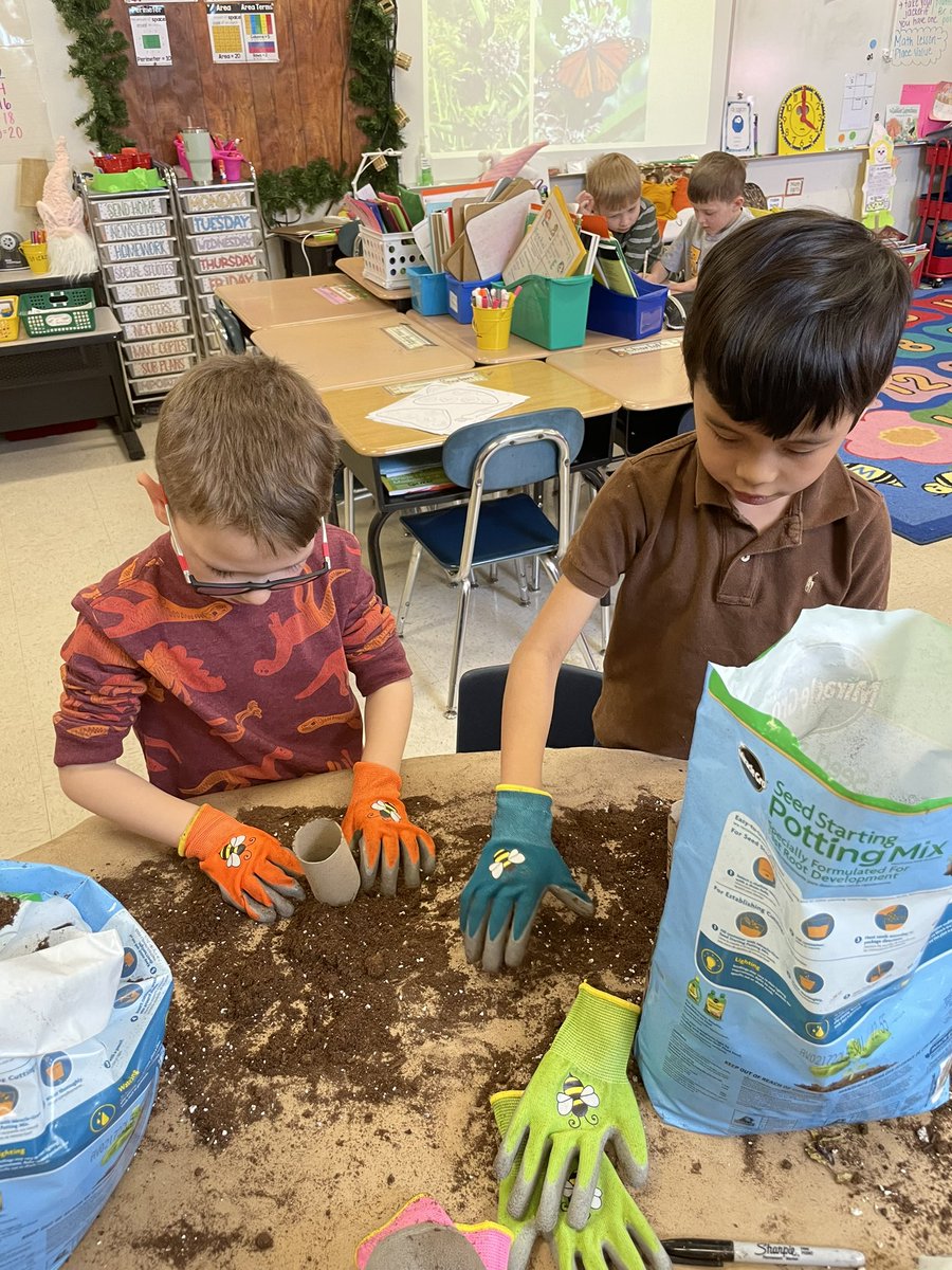 MissFrye14's tweet photo. Planting for the pollinators!🌻🐝🦋 Students learned about the decline in bird’s habitats and how planting native plants can help give them new homes and food. We planted pollinator friendly and native plants after learning about a pollinator bird, the hummingbird. #WErTJ https://t.co/3pKPi722TG