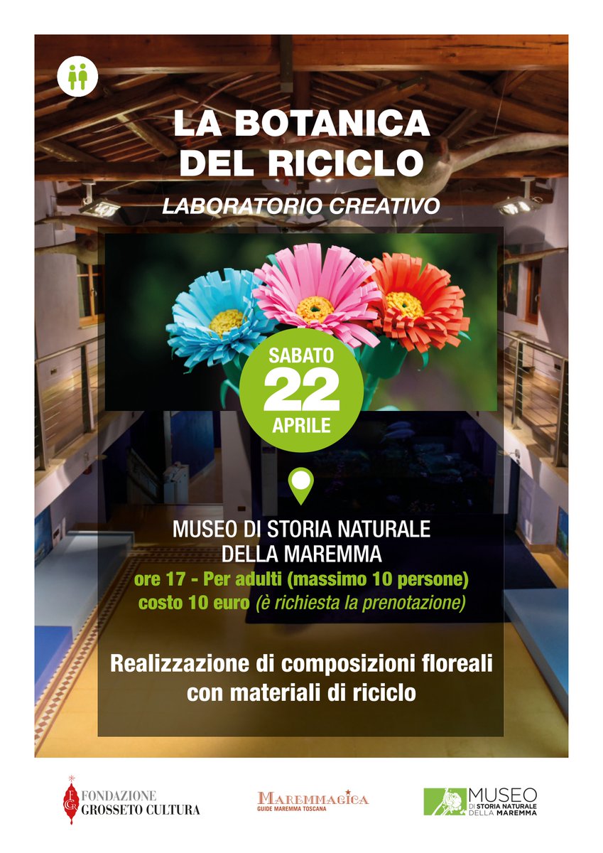 📌bit.ly/3AdAS0e - 22 aprile - Laboratorio creativo "la botanica del riciclo".
🟩La #primavera sboccia nel giardino e nelle sale del #Museo di Storia Naturale della #Maremma in #Grosseto.

#toscana #fiori #spring #riciclo #ecologia #botanica #museidimaremma #natura #arte