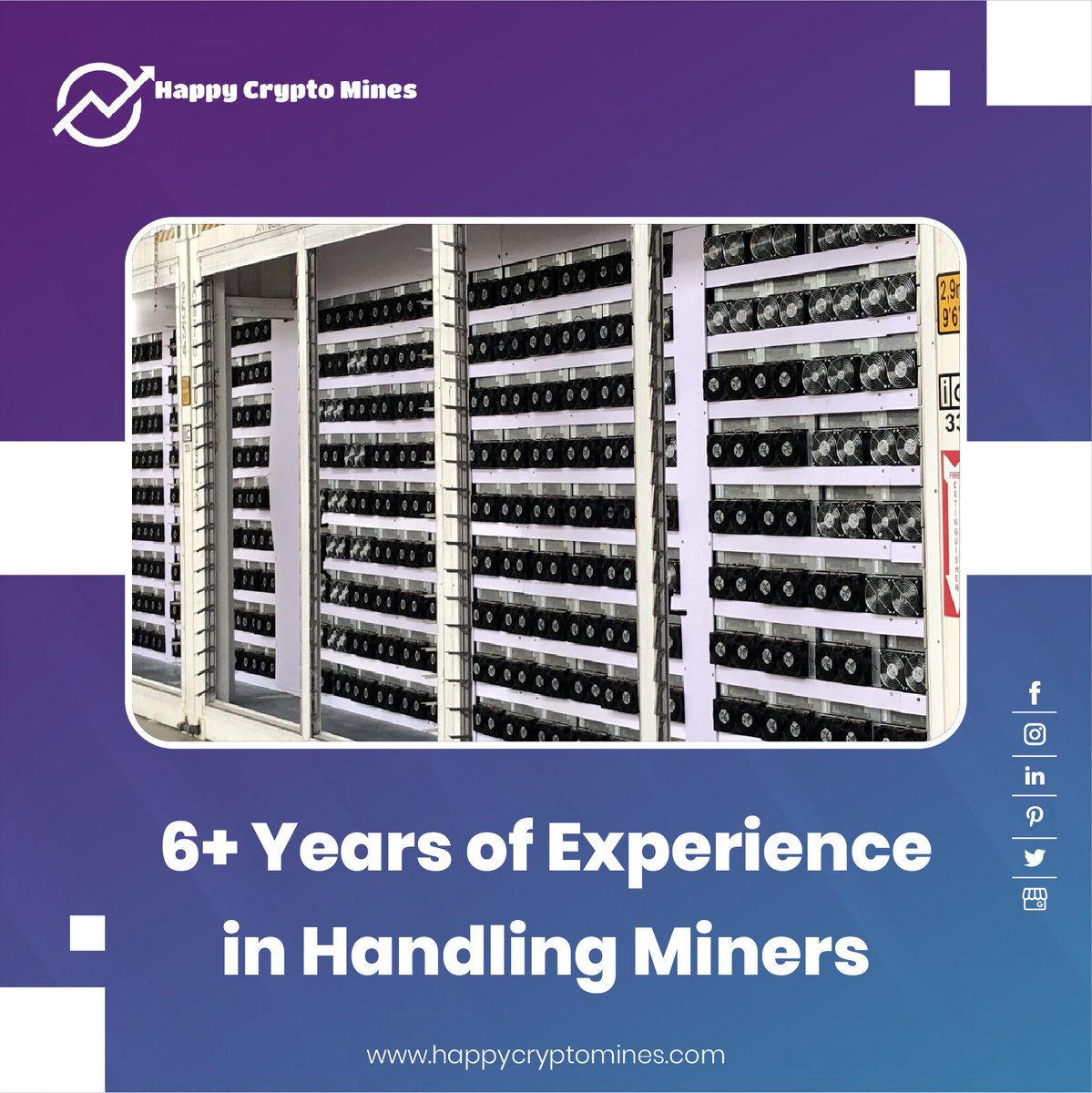 HappyCMines's tweet photo. Our business started in China at the peak of Bitcoin mining in 2015, supplying large crypto mining farms in Sichuan and Xin-Jiang. In 2021, we shifted our business model to focus on markets in U.S. and Canada. Get optimal results with Happy Crypto Mines!

https://t.co/kQ3eImuYlH https://t.co/e3Bjl7kmnJ