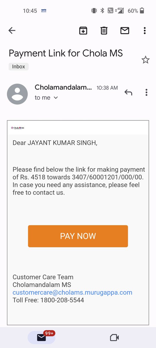 jayanttt's tweet photo. Dear   @CholaMS 
Your sales person contacted me while I was trying to renew car insurance from your website.
Payment was done on 10th April, agent said that policy will be issued in next 72hrs. Now back office team said that they didn't receive the payment. https://t.co/vE5MXw4BGr
