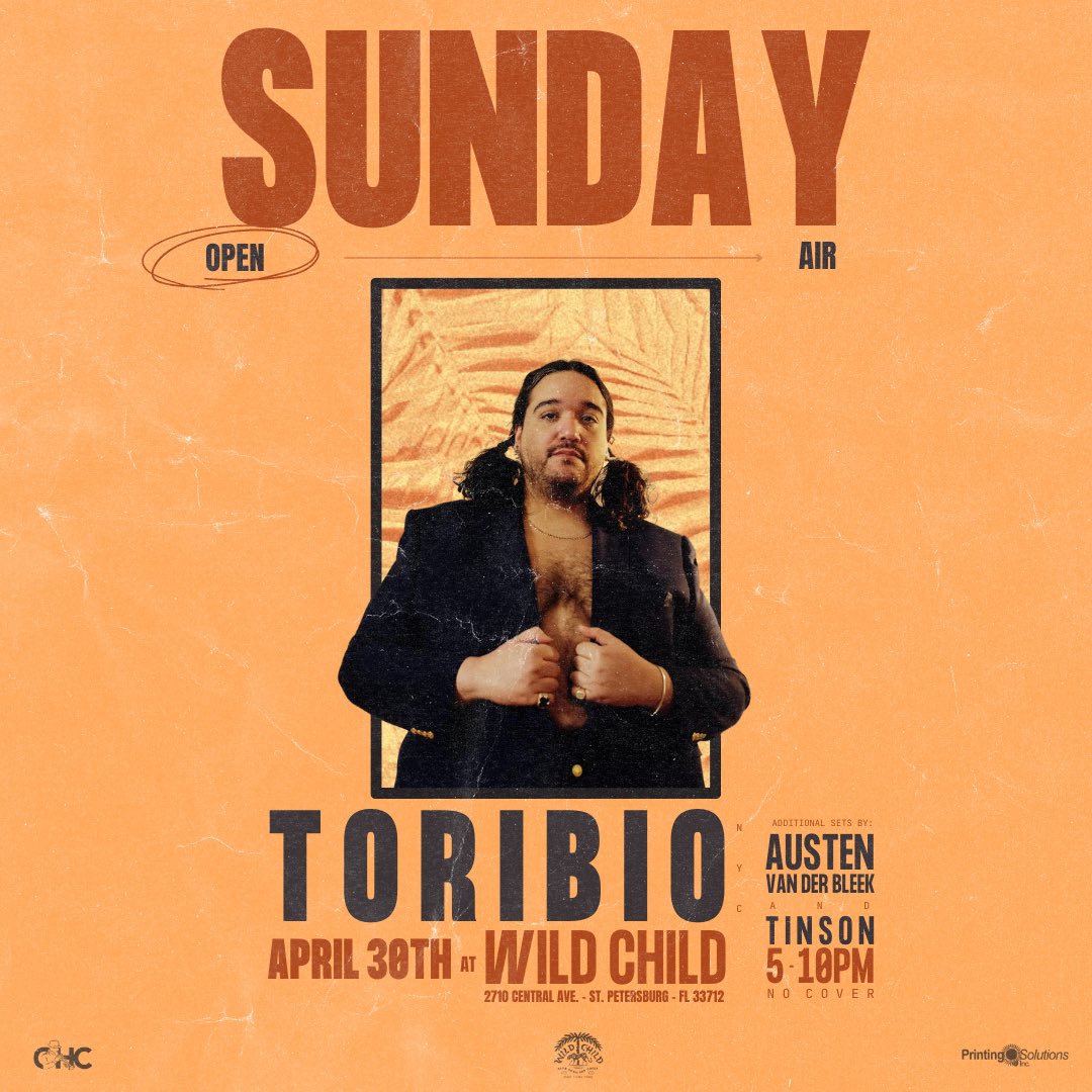 Sunday people, join us for NYC upstart Toribio in the Sunshine City next weekend.

🎫 toribio-wild-child.eventbrite.com