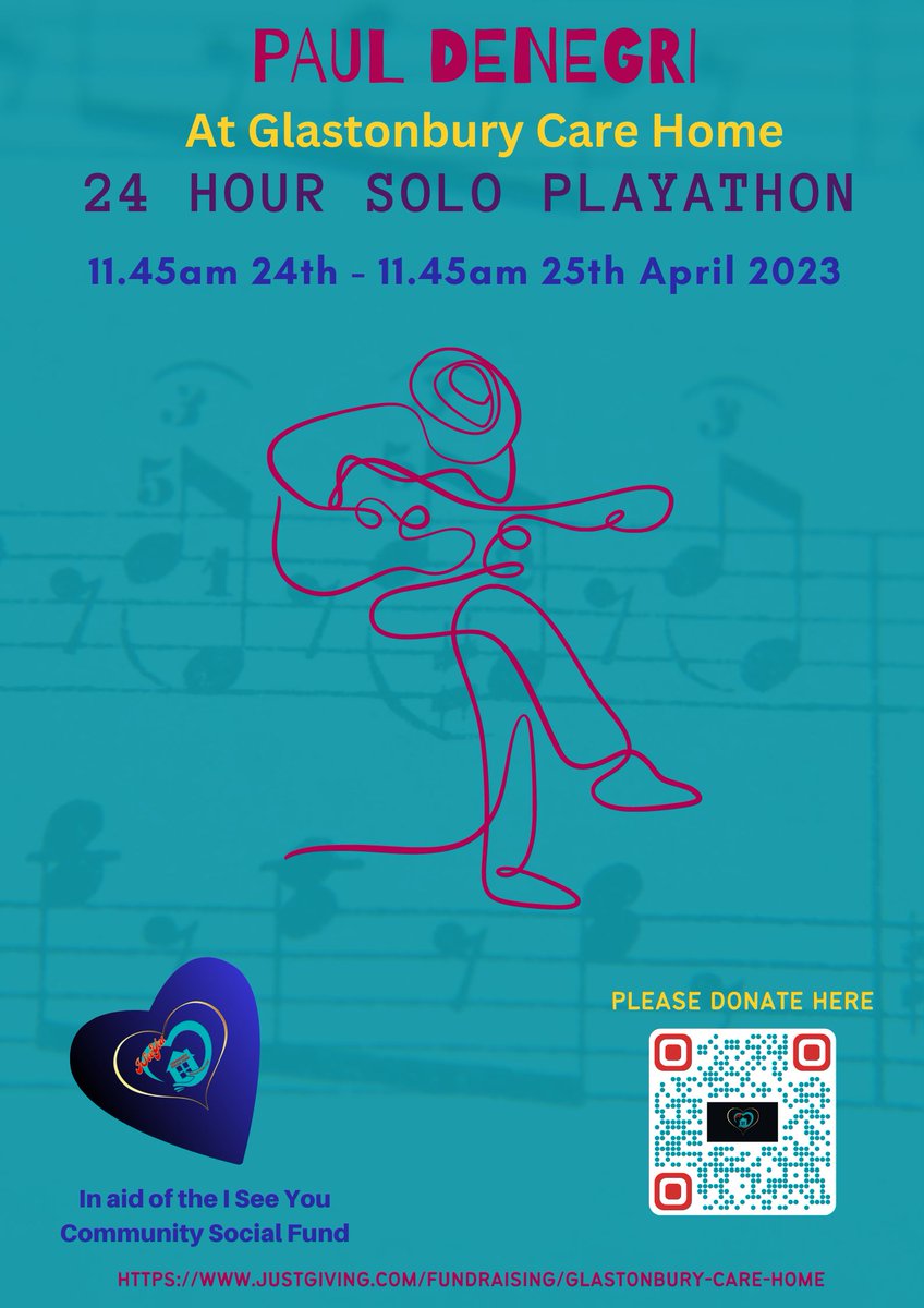 The count down has begun.. less than 4 days to go until I attempt to play for 24 hours solo! Please support me for just £2 on Just Giving, raising funds for the " I See You " Community Social Fund for those in need in care. 
live streamed on facebook
justgiving.com/fundraising/gl…