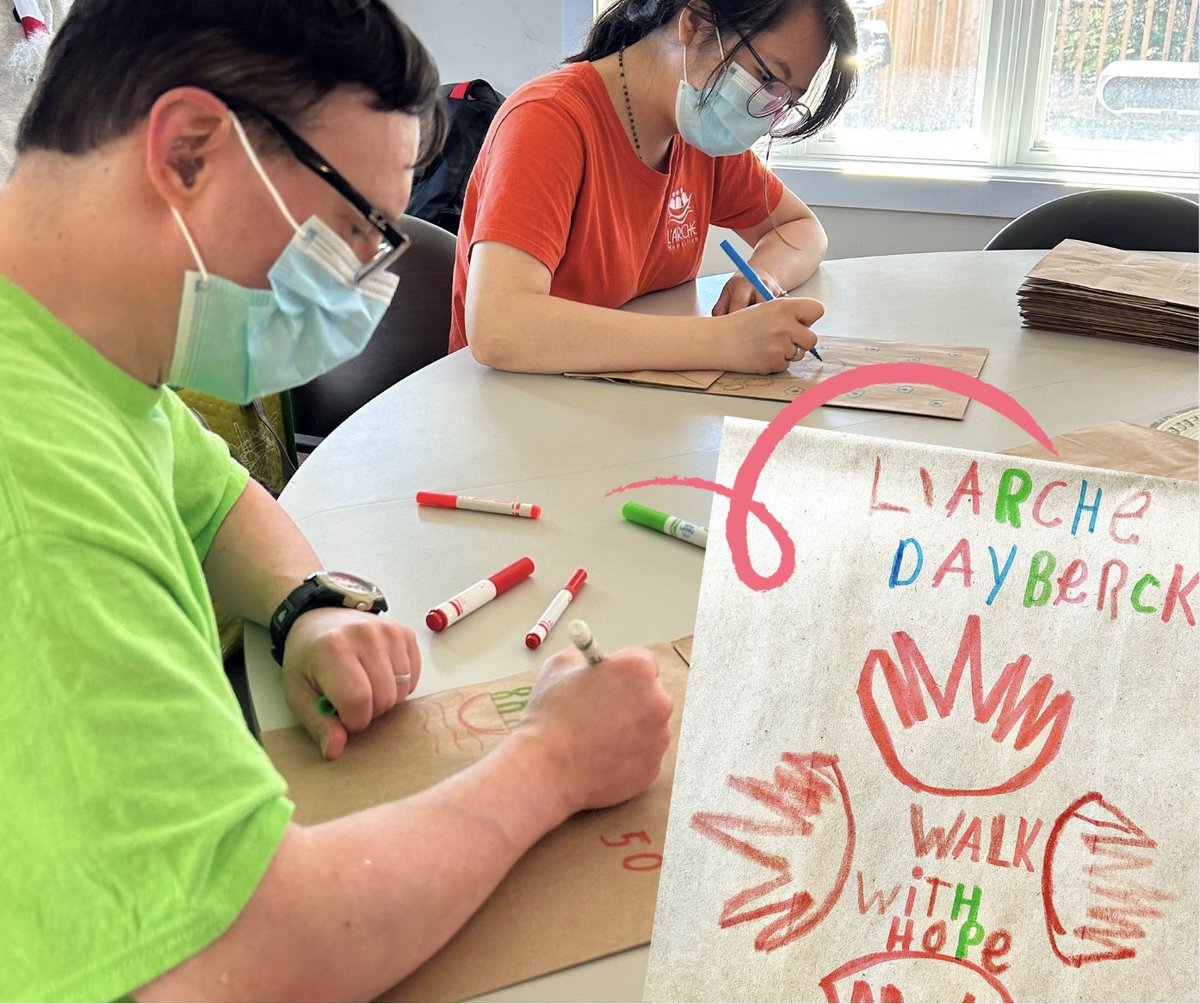 LArcheCanada's tweet photo. Stephen & Kim were busy decorating our bread bags for the Lively Loaf at the meeting hall, and Stephen created his own amazing Walk WITH Hope design. Thanks, Stephen and Kim!
#LarcheCanada #Larche #larchelife #WWH #walkwithhope #livelyloaf #laviealarche https://t.co/MYJAZN3W4t