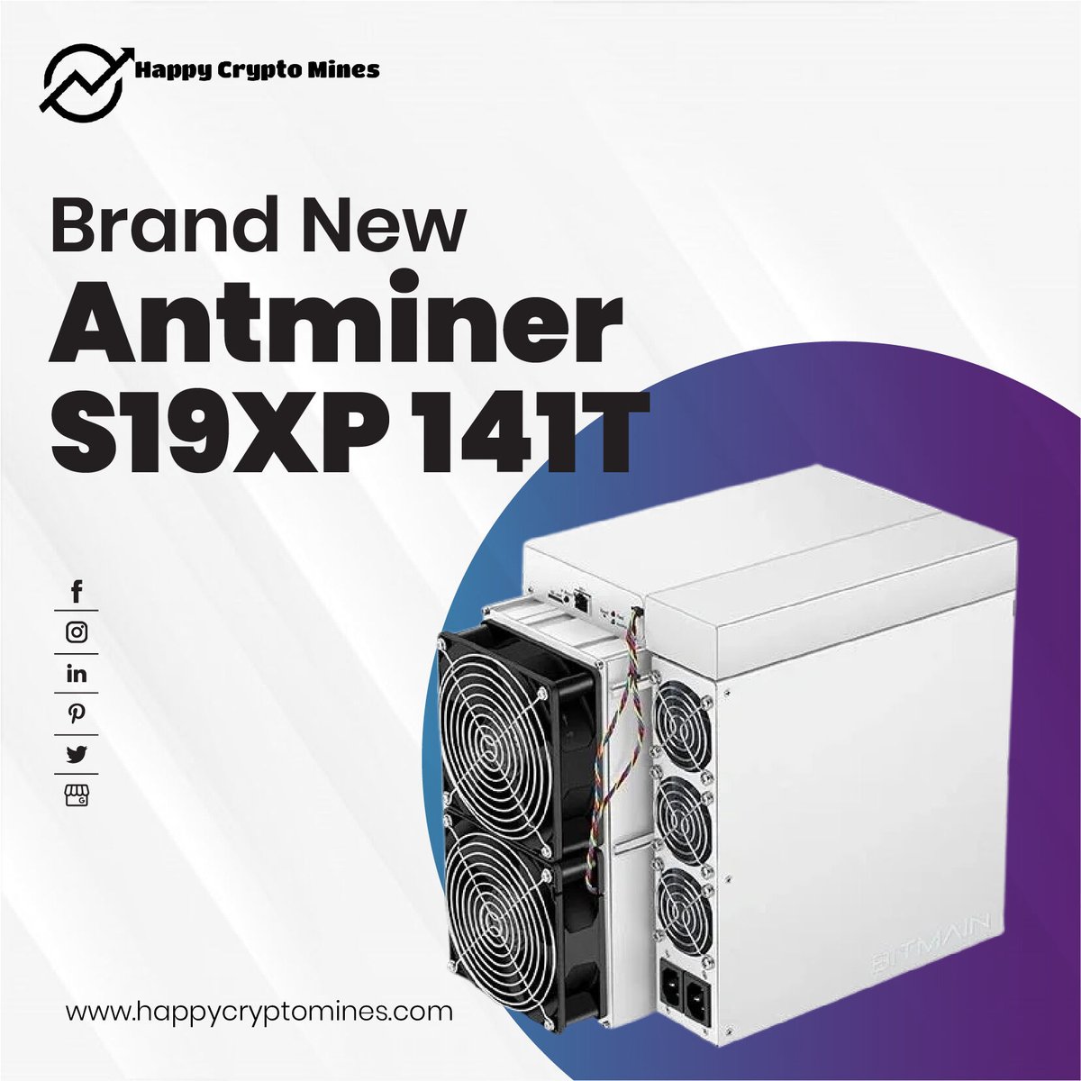 HappyCMines's tweet photo. Get the Brand New Bitmain Antminer S19 XP 141 TH, the latest and most efficient model capable of mining Bitcoin at 141 TH/s.

Algorithm: SHA-256

Hashrate: 141 TH/s

Power Consumption: 3100 Watts

Buy one for yourself here:🌐 https://t.co/tzZzJUN8xY
📞 +1 424-408-8869

#miners https://t.co/7xpk5ClkII