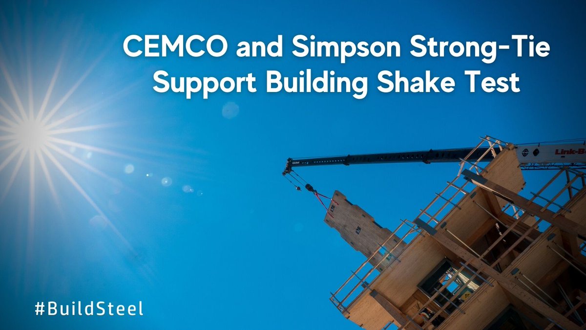 buildsteelorg's tweet photo. CEMCO and Simpson Strong-Tie are partners on a project to prove the resilience of tall timber buildings with steel framed interiors. Read https://t.co/6WrUqOU0DV
#BuildSteel #CFSteel #Seismic #Resliency #BuildingDesign #Buildings
@CEMCO_steel
@strongtie
@NHERIDesignSafe https://t.co/n5LK73BhJF