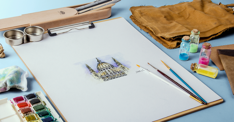 Heather_Dys's tweet photo. Art is all about perspective, and I love exploring different angles and viewpoints. Check out this fun watercolor of #Budapest from across the #Danube Follow along for more! #watercolorart #Europe #creativity #architecture https://t.co/F3xEYoL5k6