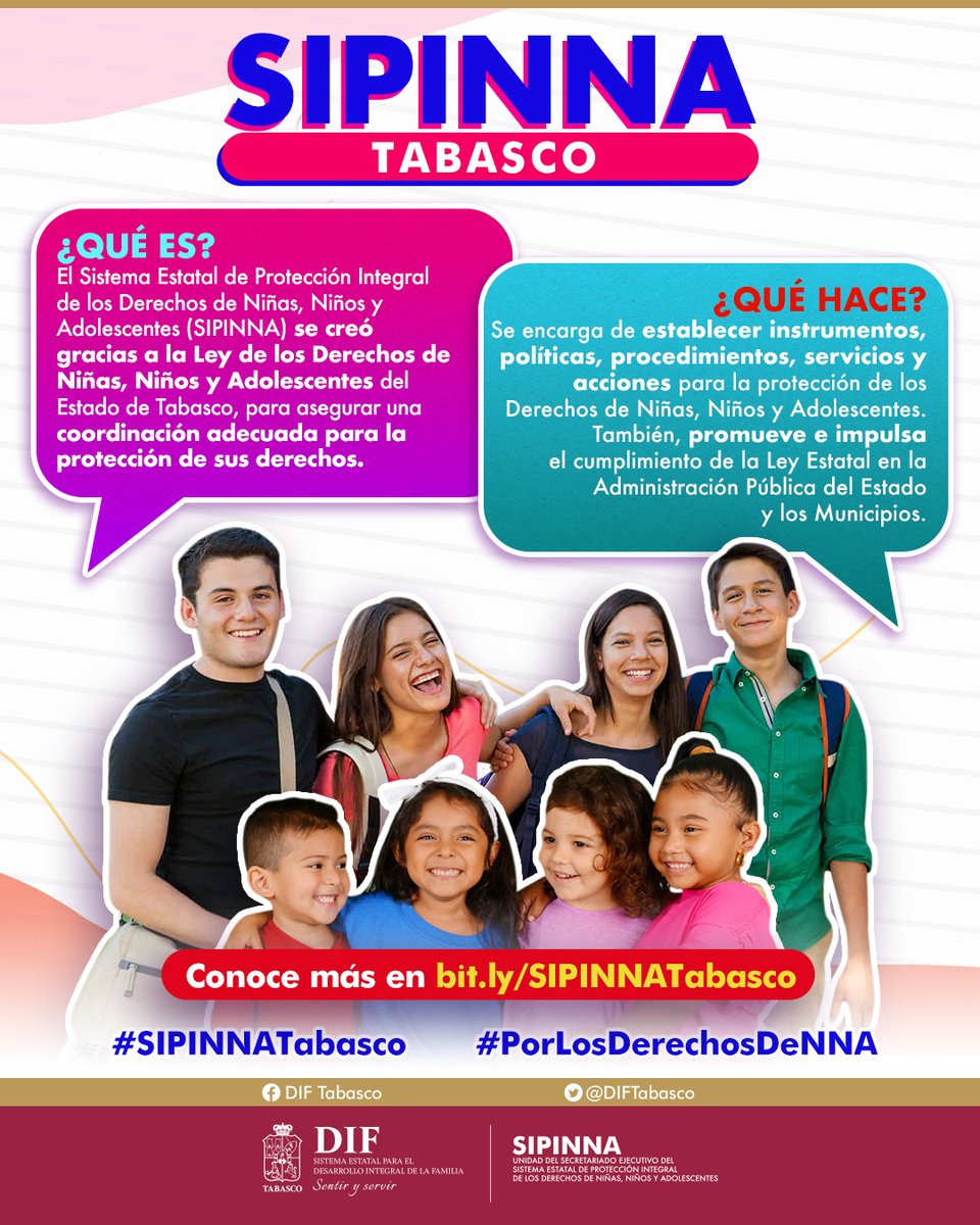 DIFTabasco's tweet photo. ¿Sabes qué es SIPINNA Tabasco y qué hace? Aquí te compartimos su información, conoce más en https://t.co/pGPkDFfaae

#PorLosDerechosDeNNA
#SIPINNATabasco https://t.co/QdtH4zfg5U
