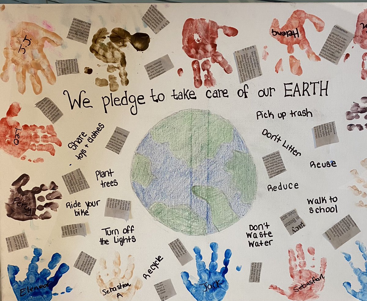 MassDOT's tweet photo. The Children in Transportation Building in #Boston celebrated #Earthday with artwork projects to remind us all to recycle, avoid plastics, and walk &amp; bike. #MAEarthWeek https://t.co/RhyhUovZwE