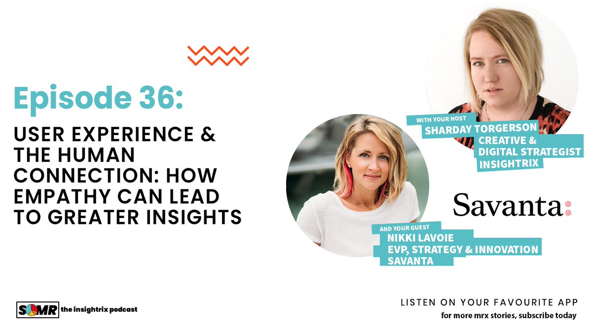 Join us on the latest episode of SoMR as Sharday &amp; <a href="/NikkiSavanta/">Nikki Lavoie</a> from <a href="/Savanta_Europe/">Savanta Europe</a> discuss the human side of qualitative research and user experience. Discover the role of empathy, authenticity, and relatability in successful research projects.

🎧 bit.ly/41fMLP6
