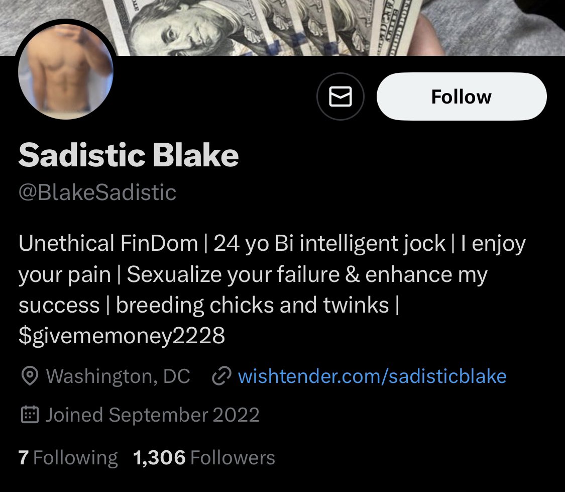 findomrescue's tweet photo. 🚨🎣 CATFISH ALERT 🎣🚨

It’s none other than @BlakeSadistic. He has another old profile called @SadisticBlake which used different photos, as you can see below. The body in the old profile has an arm tattoo and is a totally different build to the new one. Unfollow and report! https://t.co/qYjZWgOabx