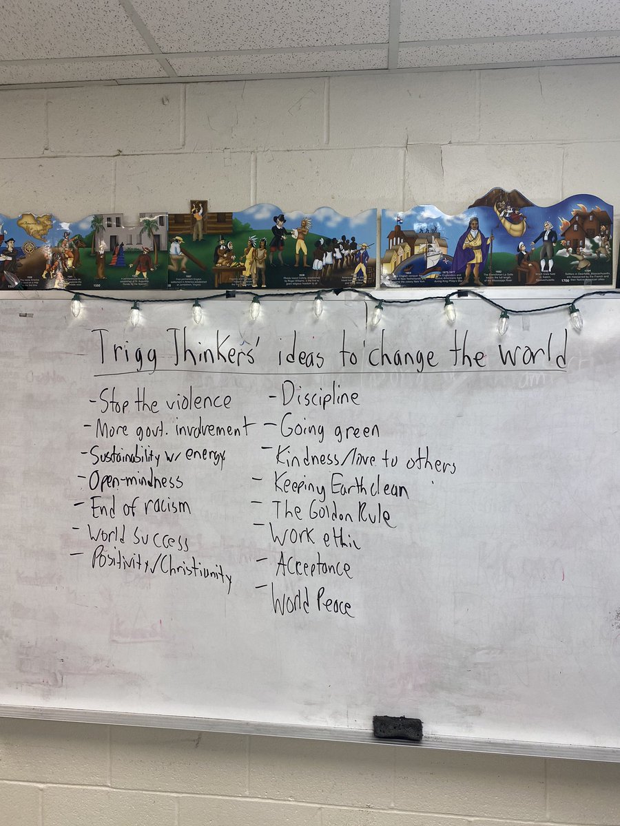 Talking about the domino theory in my history class, so I asked my students the question: “What idea or mindset would you like to see have a domino effect and spread around the world?” 

The responses from them were awesome! Always worth it to ask students these questions.