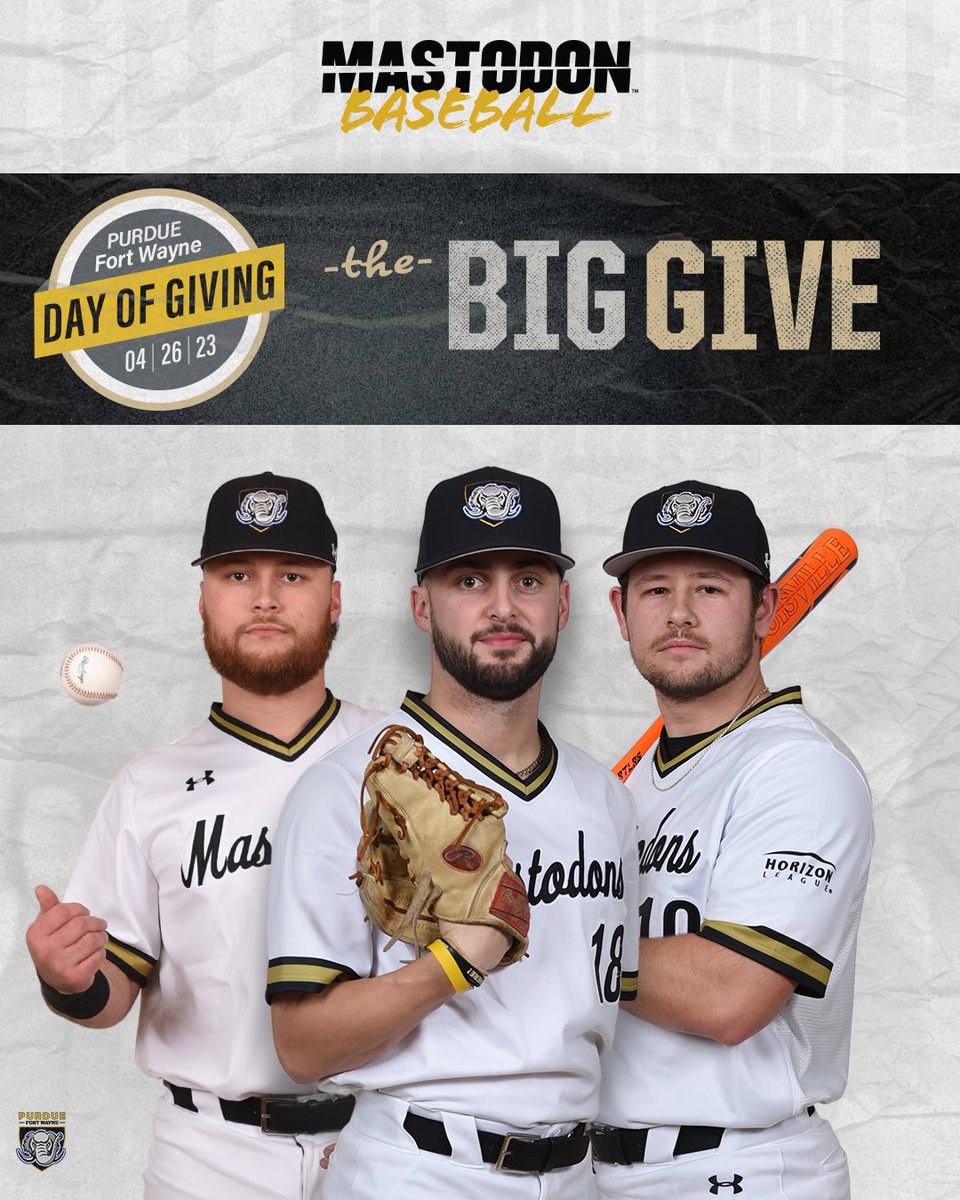 TODAY is the Day! 

TODAY is Purdue Fort Wayne’s Day of Giving. 

You can help Mastodon student-athletes today with a donation.

🔗 bit.ly/3owGksF

#PFWBigGive #PFWDayOfGiving