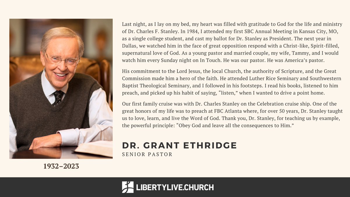 Our prayers are with <a href="/AndyStanley/">Andy Stanley</a>, Becky Stanley Brodersen, and their family!