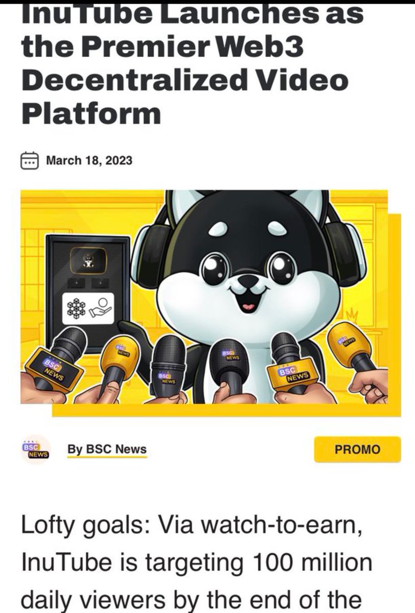 <a href="/CoinMarketCap/">CoinMarketCap</a> Real-life utility like $ITube as the YouTube of #Web3 where viewers and uploaders can earn daily!!!

Check out the website : InuTube.org

#InuTube #Watch2Earn #Upload2Earn