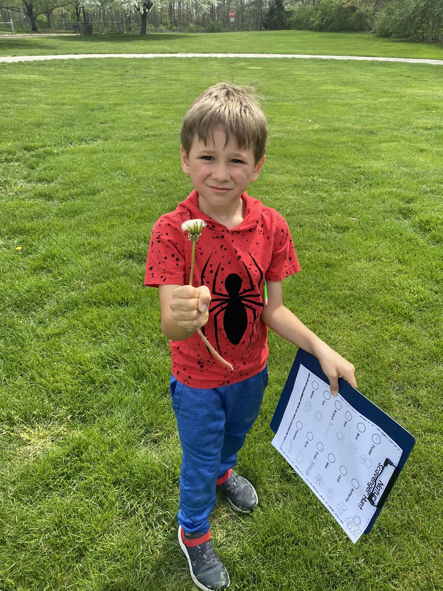 We got outside today for a nature scavenger hunt to get a jump start on learning about Earth Day!