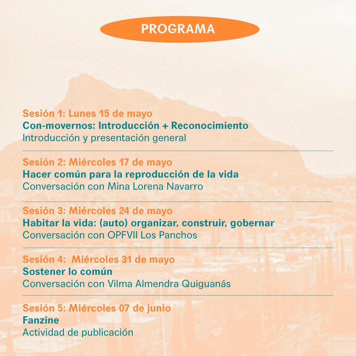 COOPIACOOPIA's tweet photo. Espacialidades Asimétricas: autonomías ¿urbanas? es un laboratorio que estudia de manera trans-versal las relaciones de poder presentes en la trans-formación del territorio.

Inscripciones: abril 18- mayo 12
Enlace: https://t.co/j1put3rouQ https://t.co/KmEoJ84nZd