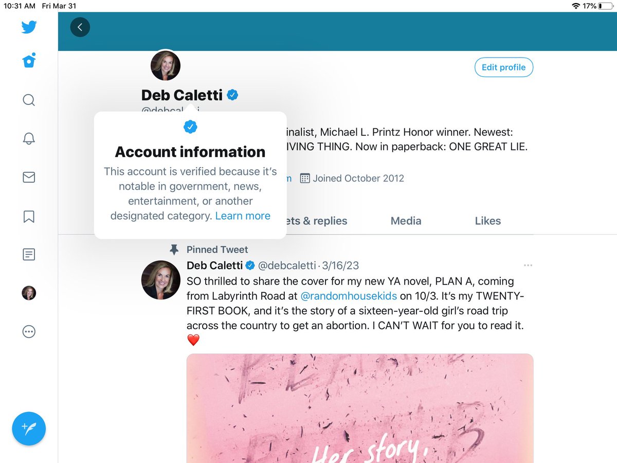Deb Caletti tweet media