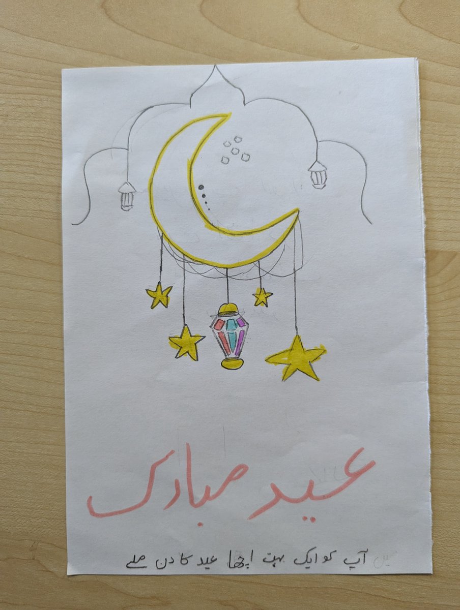 Our Urdu classes wish you all an Eid Mubarak! Look at these beautiful cards they were making this week with Mr Hashmi! Our warmest wishes to all of our students, their families and our friends and colleagues. 🕌🌙☪️🧕