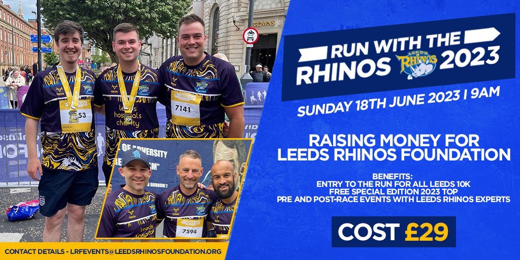We are running with the Rhinos again this year <a href="/YorkshireLegal/">Chadwick Lawrence</a> Chadwick Lawrence Solicitors and <a href="/MattPerryLawyer/">Matt Perry</a> is organising our crew again to include our <a href="/AcclaimCMR/">Acclaim Credit Management and Recovery</a> team. Will <a href="/DisputeLawDan/">Dan Hirst</a> make an appearance tho 🤷‍♂️? <a href="/RugbyLeeds/">Leeds Rhinos Foundation</a>