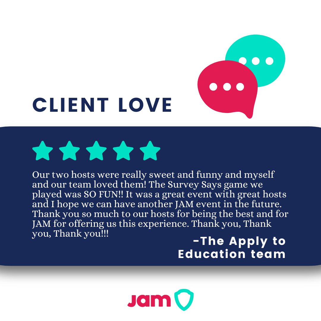 Big thanks to the team at Apply to Education for this fantastic review!
THANK YOU! for trusting our hosts and events team to throw you a fun little game show in the middle of your work week. This team knows how to prioritize play - that's for sure! We appreciate you!
#keepplaying