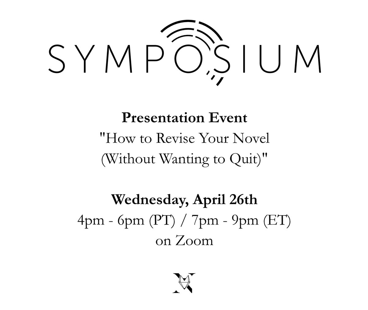 BookPipeline's tweet image. Next Wednesday: 

New #Symposium event for authors, hosted by Isabel Sterling.

Includes a BONUS $35 credit for any Book Pipeline competition or evaluation.

Which makes this event basically free... 🤩

Register now: symposium.pipelineartists.com/how-to-revise-…

#PipelineArtists @PipelineArtists