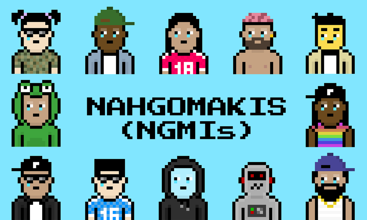 We're all SICK and TIRED of Nakamigos derivatives which is why I made this totally unrelated pixel pfp project! 🫡

<a href="/Nahgomakis/">Nahgomakis (NGMIs) 😭</a> (NGMIs) are live!

No roadmap. Literally just a pixel pfp!
Free mint (3 per wallet) 4444 Max supply

Minting now at Nahgomakis.com