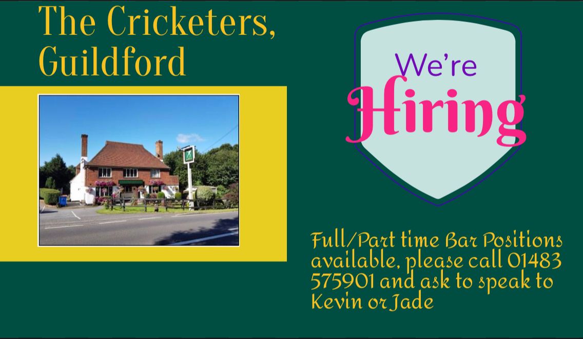 CricketersGfd's tweet photo. We are looking for staff! Full and part time positions available! Get in touch for more information 😊 https://t.co/9pUg8UkbSP