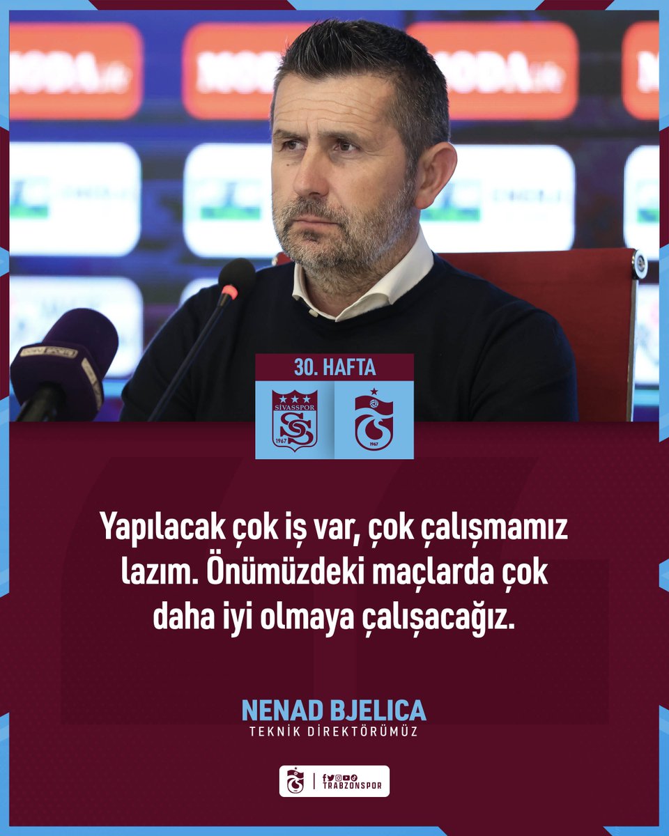 Trabzonspor's tweet photo. Teknik Direktörümüz Nenad Bjelica’nın maç sonu değerlendirmeleri

🔗 https://t.co/p1pS7LfpwM https://t.co/s96x6BorgZ