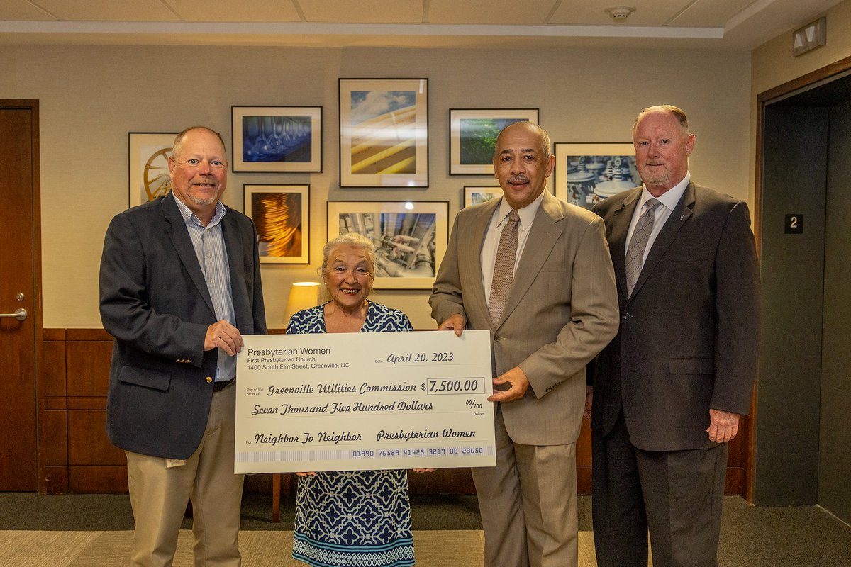 A big thank you to the Presbyterian Women of First Presbyterian Church for their donation to the Neighbor to Neighbor program today! Check out the program details here bit.ly/2UKnQBp

#publicpower #ncpublicpower