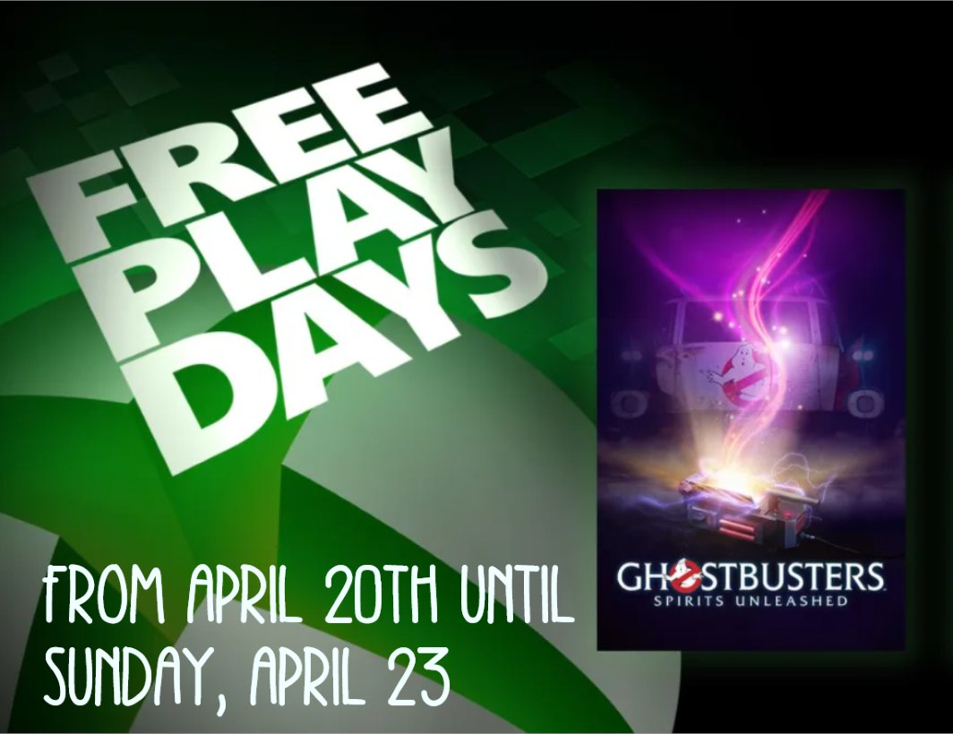 Check the amazing GHOSTBUSTERS GAME if you want to try out!!! Don't wait until last min!! This is included for Xbox live gold or Xbox Game Pass.  
<a href="/GhostbustersSU/">Ghostbusters: Spirits Unleashed</a> #ghostbusters #xbox #EPIC #Ghostbustersu @gbsu_league #XboxGamePass #freeplaydays
