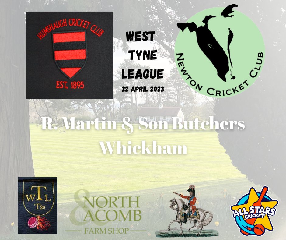 NewtonCricket's tweet photo. Just like that, we're back again for the 2023 season. We start our season with a trip to @HumshaughCC  for another year of @westtynecricket fun. This week we're delighted to have R. Martin &amp; Son Butchers, Whickham on board as our match sponsor. Thanks for your support! #UpTheCows https://t.co/cYAMqwNvwu
