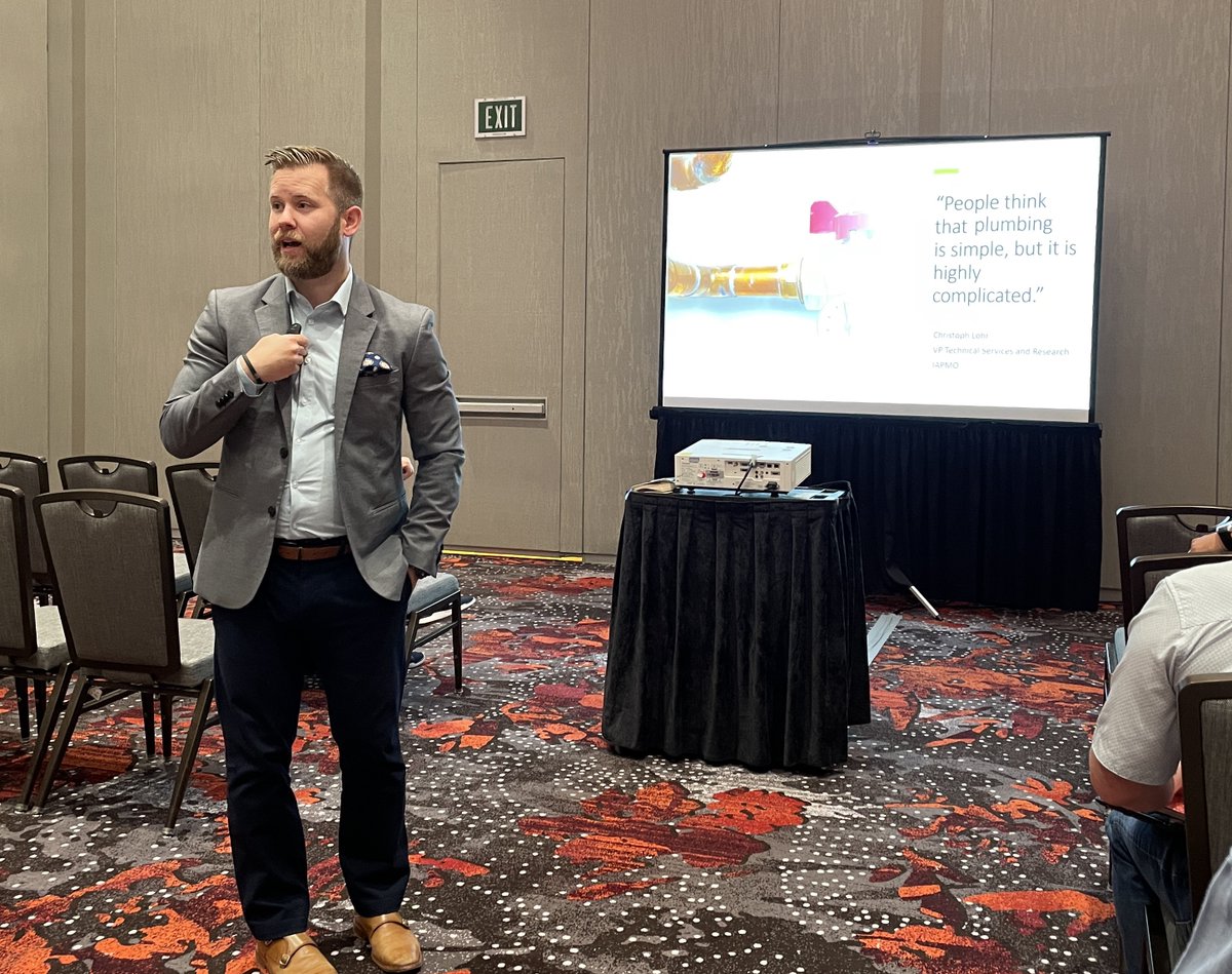 IAPMO's tweet photo. Did you catch @LohrThoughts #WQA2023? He shared insights on how to use our #WaterDemandCalculator, its technical benefits, and the latest upcoming trends in expanding the usage of this calculation tool. https://t.co/4FLKRDauRq