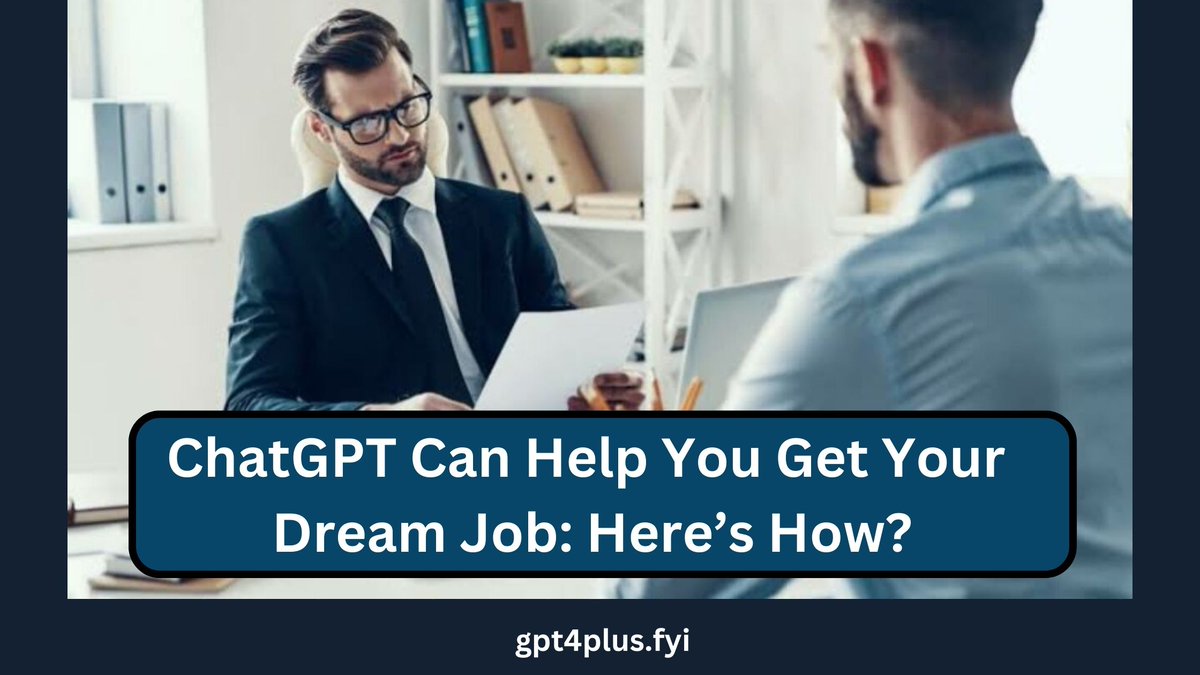 Gpt4Plus's tweet image. Are you struggling to get your dream job? Look no further than ChatGPT. With its cutting-edge technology, ChatGPT can help you prepare for job interviews, improve your resume, and much more.

Introduction

Finding a job can be a challenging and #Ai

gpt4plus.fyi/how-chatgpt-ca…