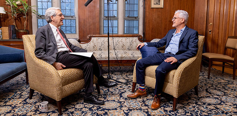 @YaleEnvEng Professor Meny Elimelech (@TheElimelechLab) and @Yale President Peter Salovey (@SaloveyPeter) discuss global #water challenges and the development of technologies that make sea and municipal wastewater potable. Link to the podcast: tinyurl.com/fpauzsuy @YaleSEAS
