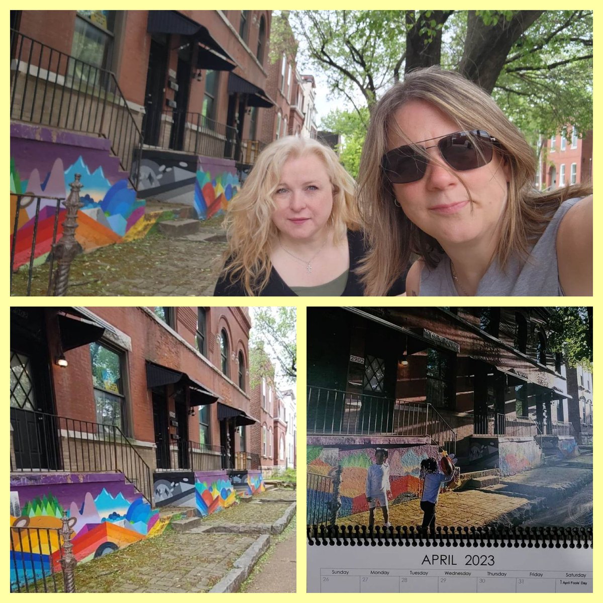 Jenn_HW's tweet photo. The Mrs got a new gig early in the year, and we've been playing catch up. We (she) found all four @STLstyle calendar locales today, and off we went. What better way to celebrate our 16th anniversary than doing something we both enjoy. 4 of 4! #April #Team831💜🩵 #CalendarGrrrlz https://t.co/vjieW7ZZaW