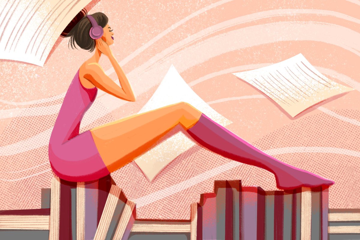 Is listening to a book just as good as reading it? #editorialillustration