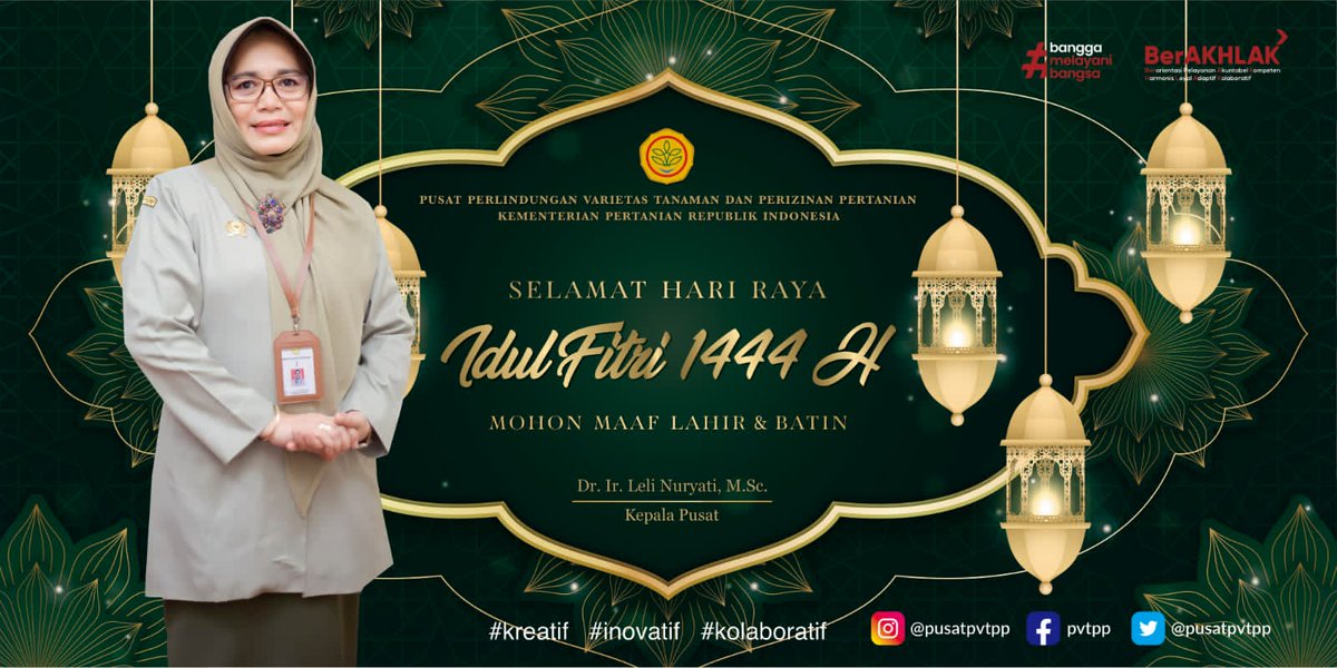pusatpvtpp's tweet photo. #sobatpvtpp Keluarga besar PVTPP mengucapkan "Selamat Idul Fitri 1444 H. Mohon Maaf Lahir dan Batin.
#lebaran
#idulfitri2023
#pusatpvtpp
#pelayananpublik
#kementerianpertanian https://t.co/Sa1WCIkZtQ