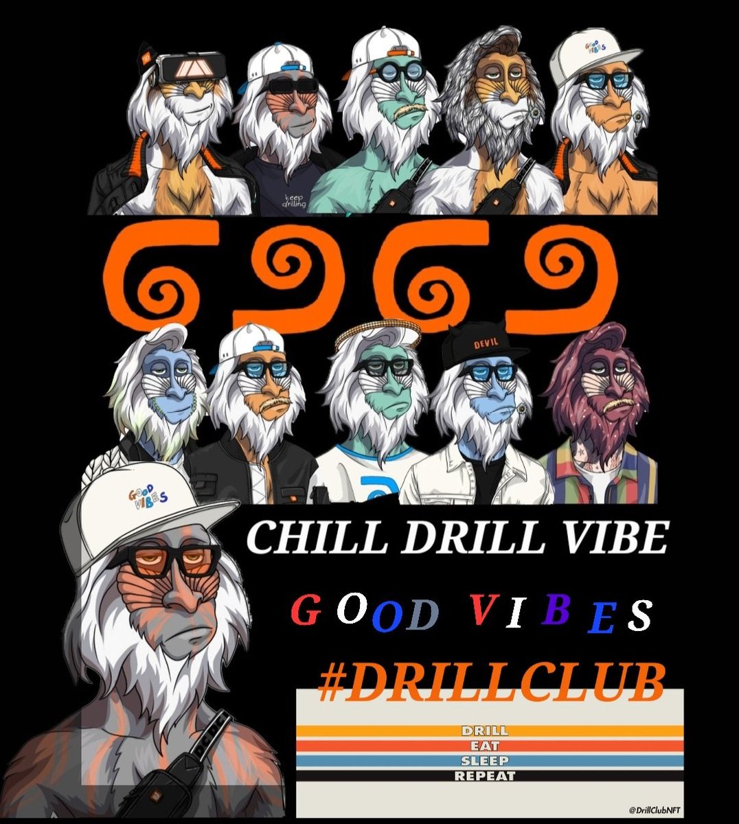 CERTIFIEDMONST1's tweet photo. Say no more fam... @DrillClubNFT #LetsDRILL #ChillinDrillinVibes
@0xLowCash @2foot__ @2foot_retweets @Acew3b @BChainAttorney @brandalf @Caution_187 @ChiefGotDolla @DaveB3306 @Crypto_Cryptic1 https://t.co/i4RcHFyq72
