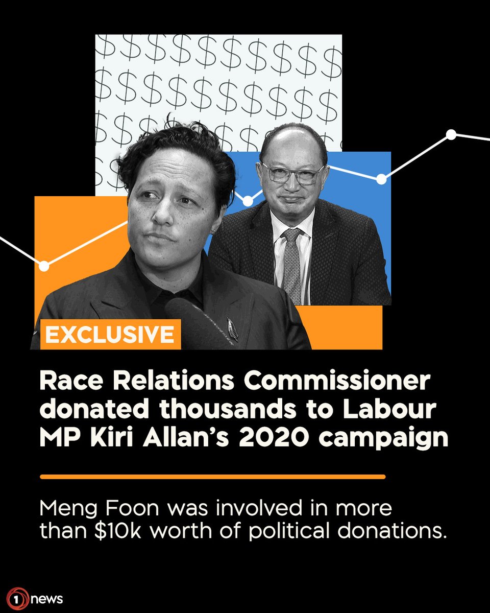 1News can reveal Race Relations Commissioner Meng Foon donated thousands of dollars to Labour MP Kiri Allan’s campaign in 2020. 

👉 1news.co.nz/2023/04/21/rac…