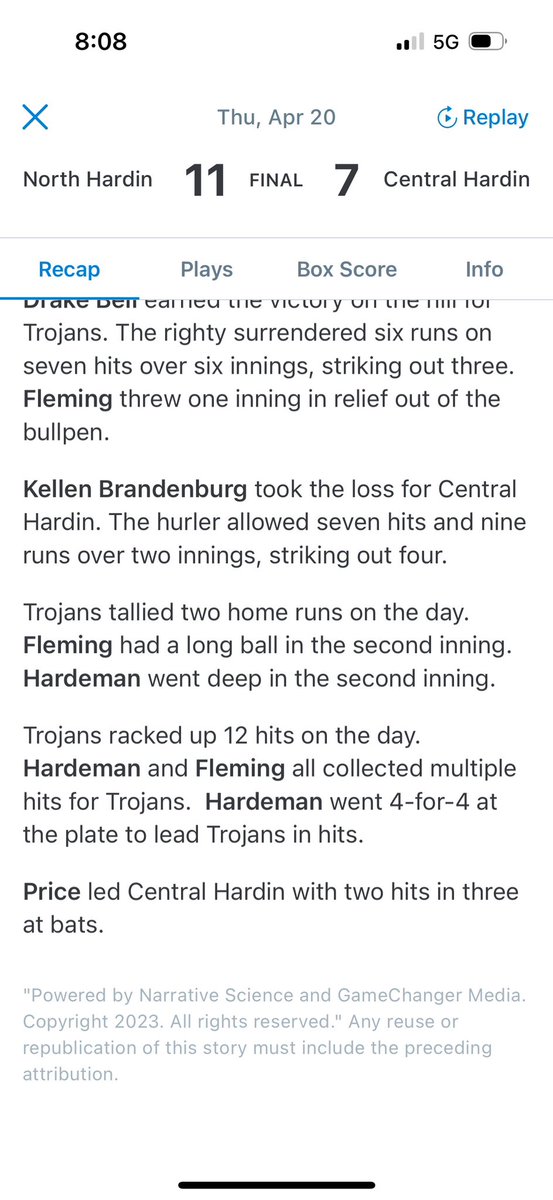 ShaneFleming08's tweet photo. Went 3-4 with a home run double and single @PBR_Uncommitted @PBRKentucky https://t.co/7NfAYd1bvu