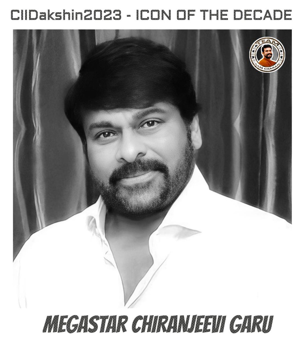 TeamRCGajwel's tweet photo. #CIIDakshin2023 - THE ICON OF THE DECADE AWARD To Our Beloved MegaStar @KChiruTweets Garu https://t.co/e4yYljdZvk