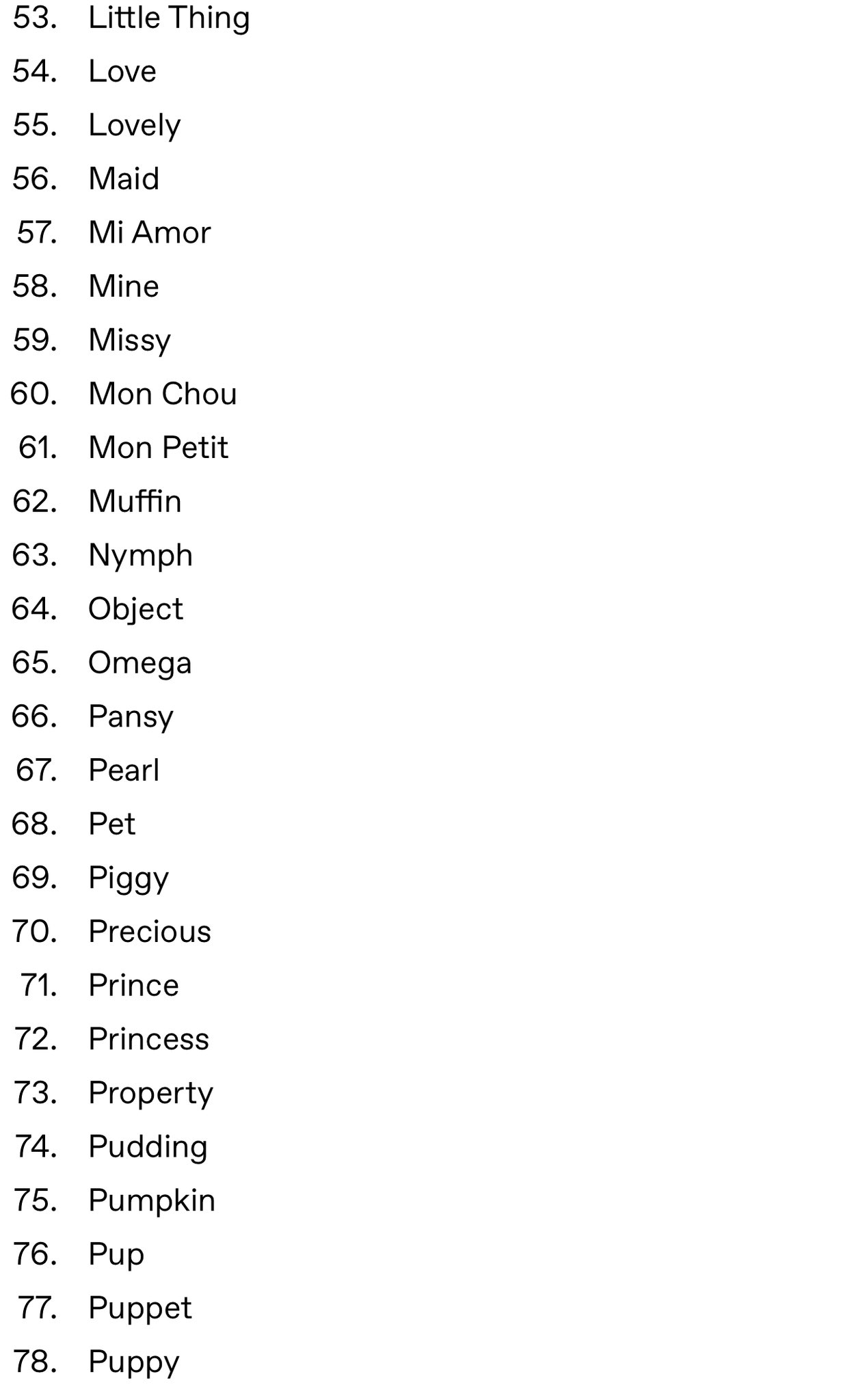 Lovely on Twitter "100 pet names for Doms to call their Subs https//t