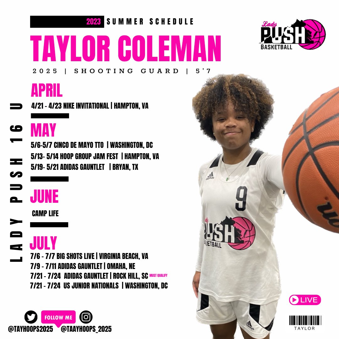 Game day loading. Tomorrow

Nike Invitational 
First Game 12 PM Court 11
Second Game 4 PM  Court 11

Hampton Convention Center