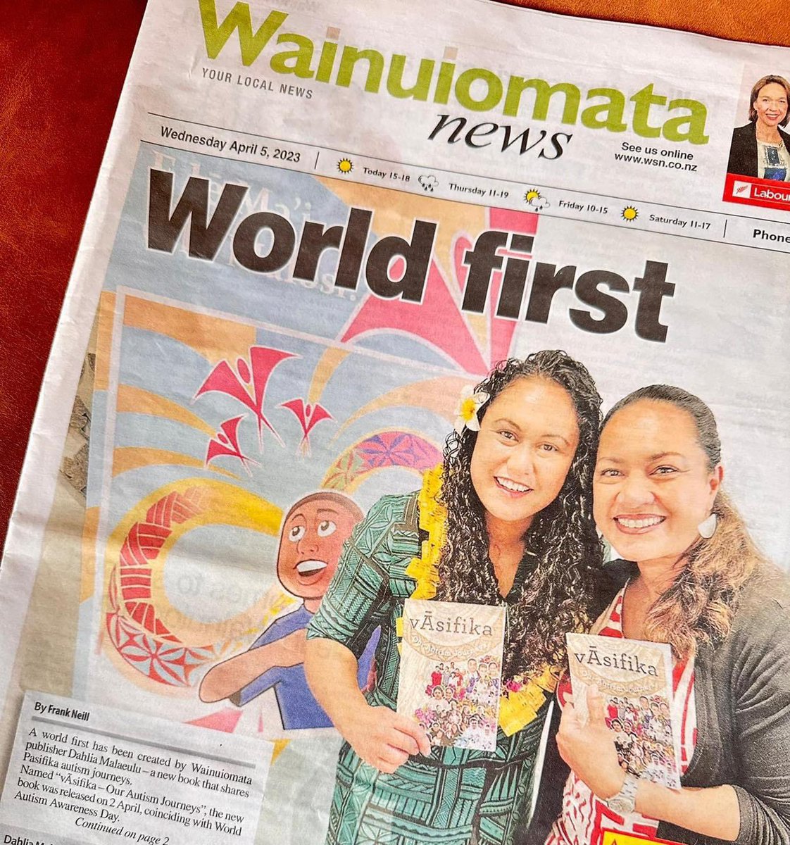 From the Omata to the World 🙏🏽📚❤️ #Vāsifika #OurAutismJourneys #April #AutismAwarenessAcceptance #Malaga #HomeCatchUps #Grateful #MilasBooks @TheCoconetTV @tagpas @Pacific_Peoples @TePouNZ @AltogtherAutism @autismspeaks @FreshTV2