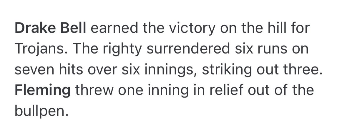 Drake_Bell24's tweet photo. Not the prettiest but I was able to pick up a win through 6 innings of work against a very well hitting team. @NhhsBaseball_ @jjohnson4860 @FlatgroundApp @kma2026 @KMA_Lock https://t.co/uGSCCNgqjD