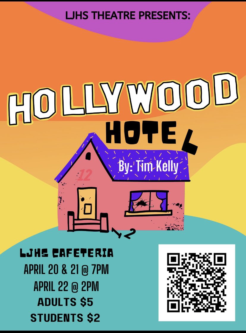 Tonight was opening night for our spring theater show “Hollywood Hotel”. There are 2 more opportunities to see about 45 of our 6th-8th graders perform. 

You can buy tickets online at: ljh.lockhartisd.org/parents/ljhs-p… or you can pay at the door.