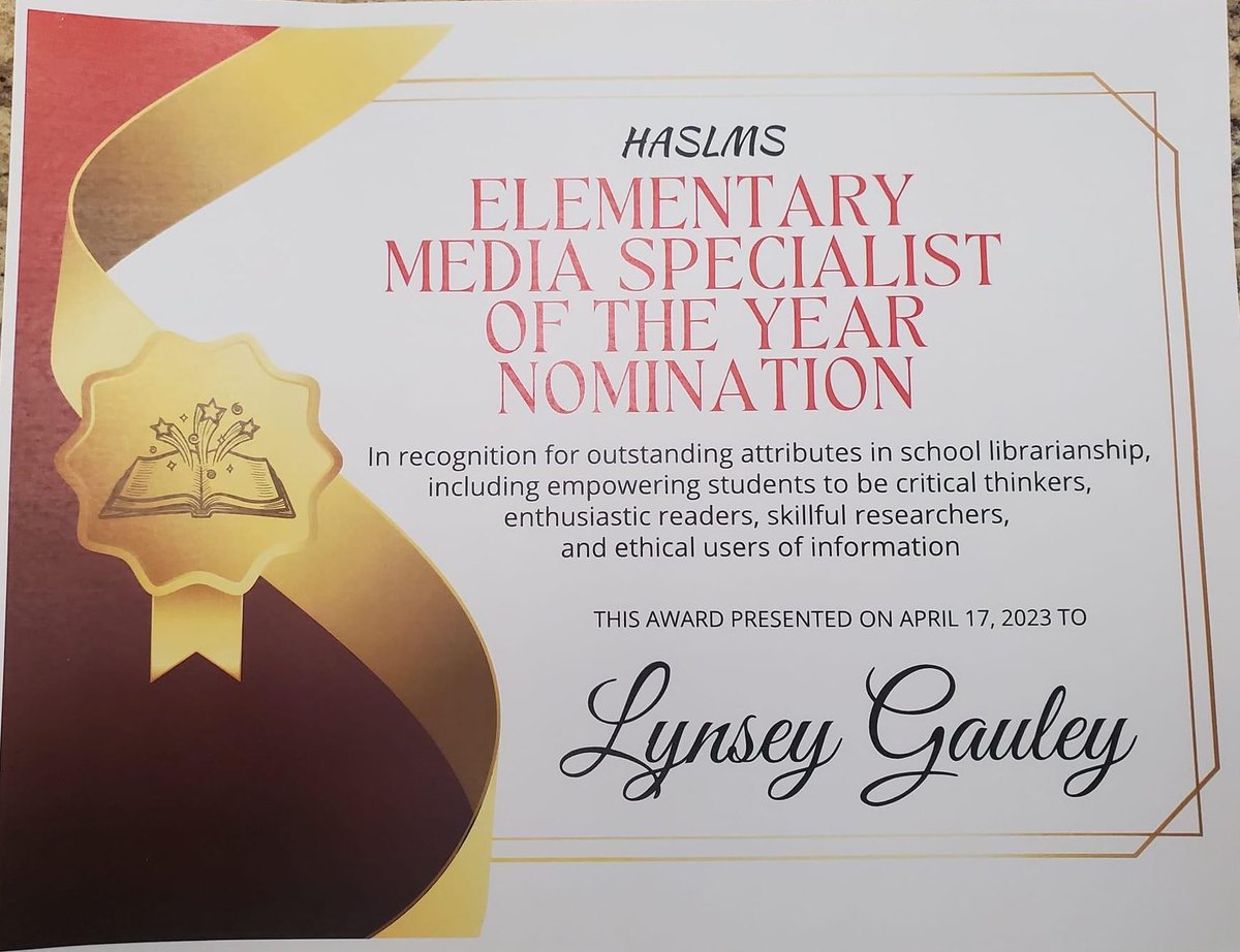 We are so lucky to have Ms. Gauley as our VES Media Specialist! She works hard every day to promote literacy & positive multimedia experiences for students while managing tech & resources for faculty & staff. She is always smiling too! Congratulations!!!