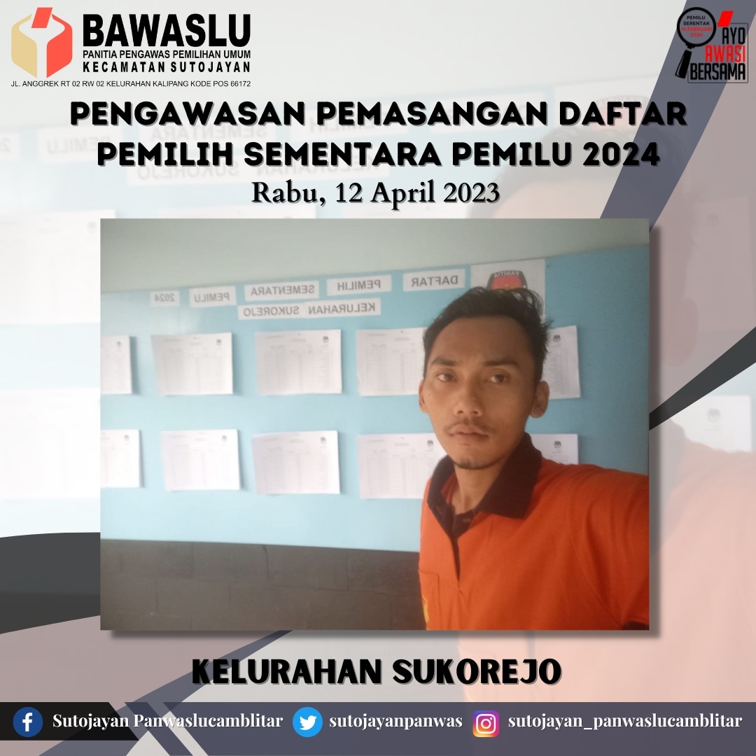 sutojayanpanwas's tweet photo. #panwaslukecamatansutojayan
#bawaslukabupatenblitar
#bawaslumengawasi
#bawasluberkolaborasi
#ayoawasibersama
#pemilu2024
#sutojayan
#jarimuawasipemilu https://t.co/uY8PW47AWL