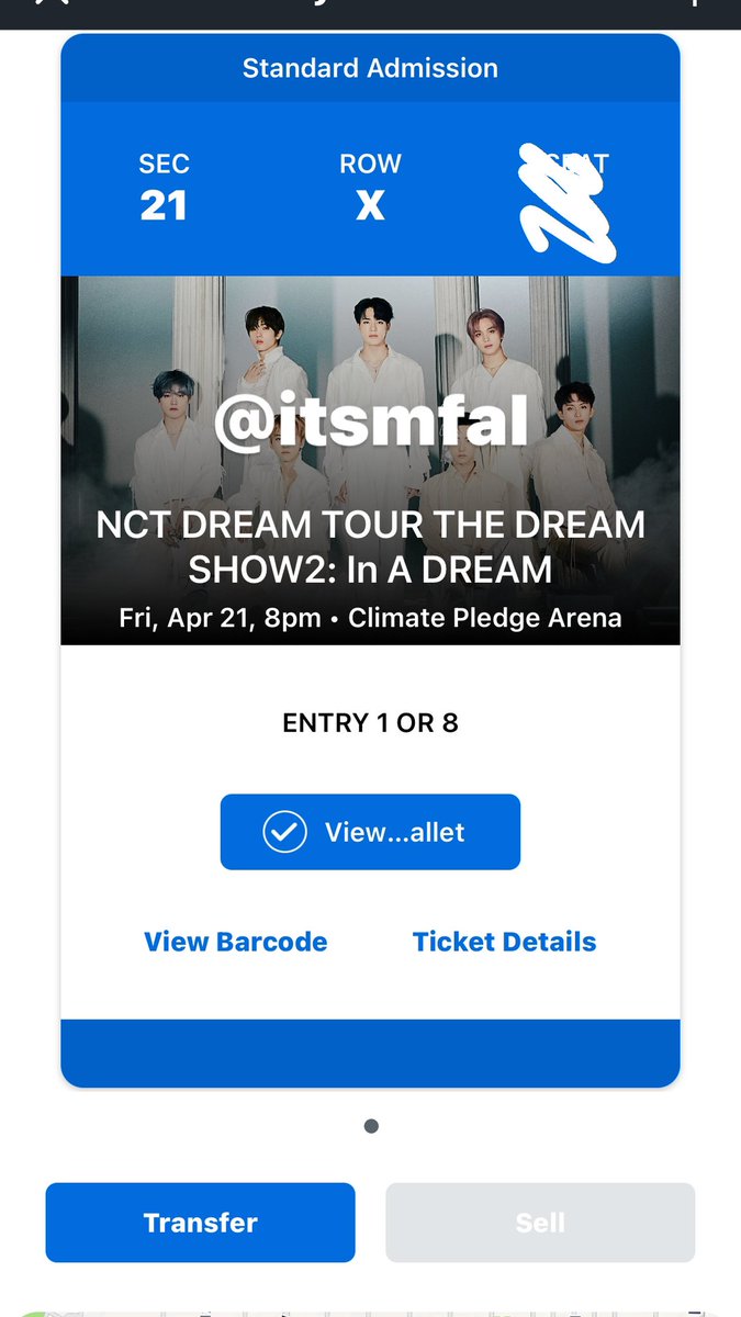 itsmfal's tweet photo. WTS | NCT DREAM IN SEATTLE 1 SEAT FOR $155

I’m ok with negotiating!! I just want to sell this ticket….. 

Venmo or Zelle lmk what works for u!!
#NCTDREAM_THEDREAMSHOW2_Seattle #NCTDREAMwts #Seattleconcerts #WTS https://t.co/ZewbaWdQoj